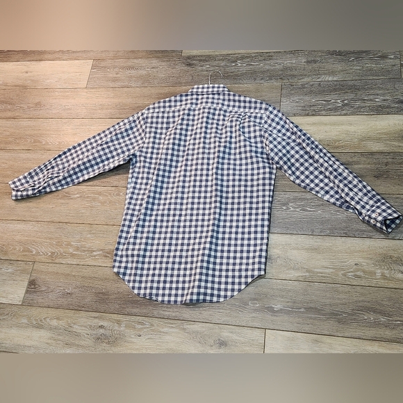 Lorenzo Uomo Blue and White Checkered Men's Shirt Size 16 32/33 - Picture 3 of 11